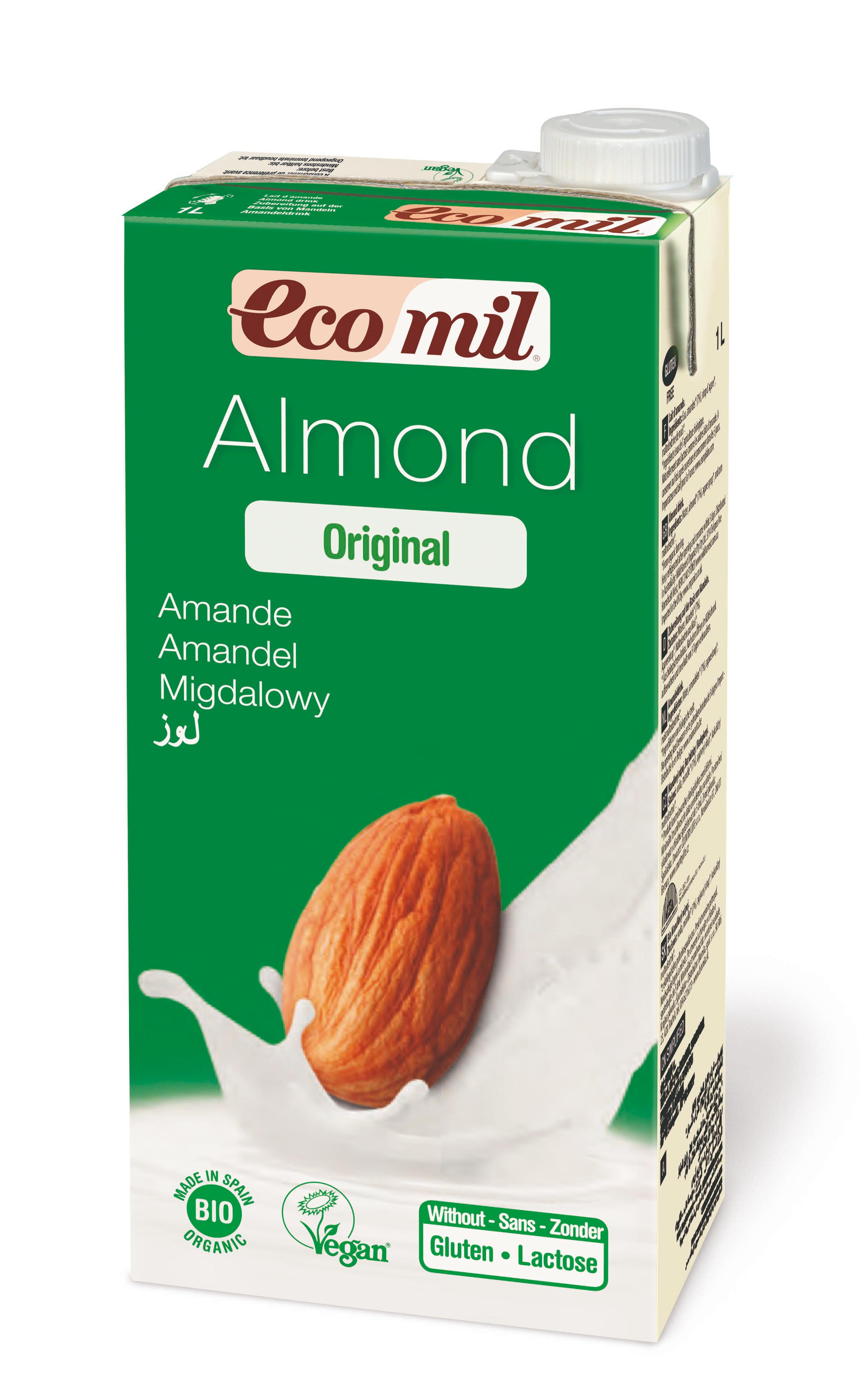 Ecomil Mandelmilch leicht gesüßt, BIO | Milch &amp; Sahneersatz | Bio ...