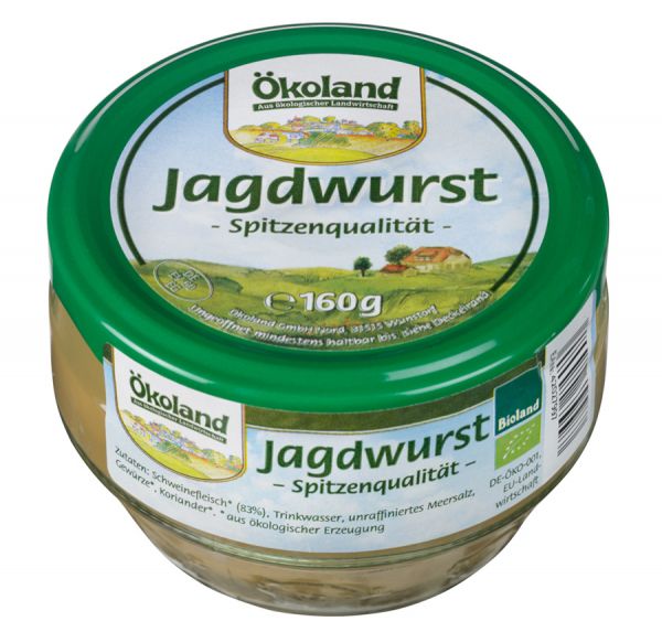 Ökoland Jagdwurst Gourmet-Qualität im Glas, BIO